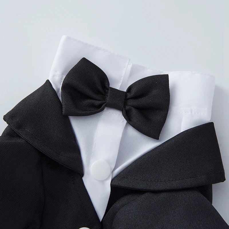 Pet Dog Tuxedo Formal Pet Wedding Party Suit for Small Medium Dogs Dog Boys Bow Tie Shirt Dog Cosplay Pet Dogs Gentleman Costume