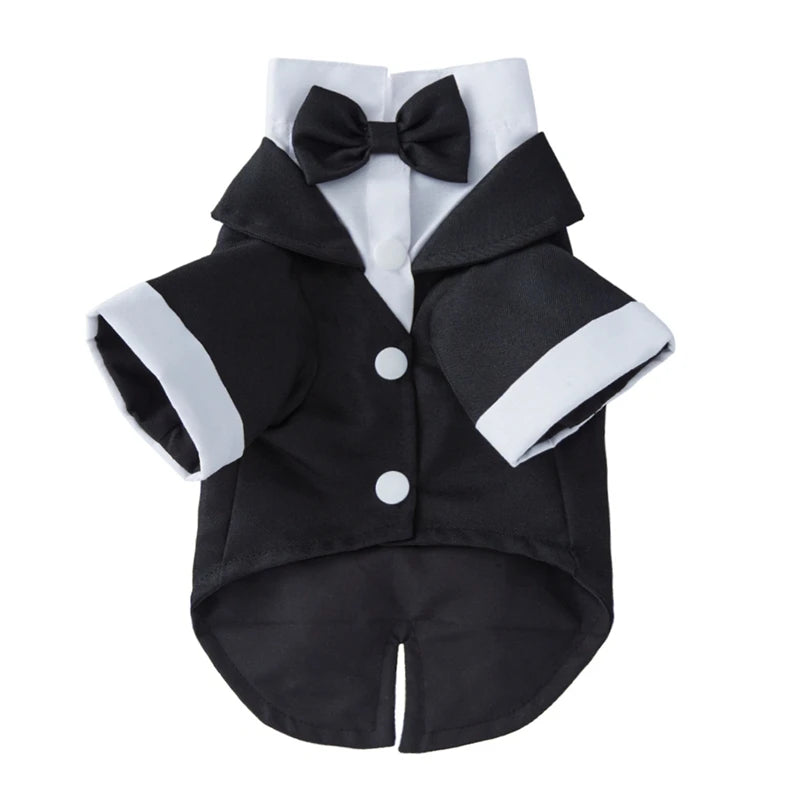 Pet Dog Tuxedo Formal Pet Wedding Party Suit for Small Medium Dogs Dog Boys Bow Tie Shirt Dog Cosplay Pet Dogs Gentleman Costume