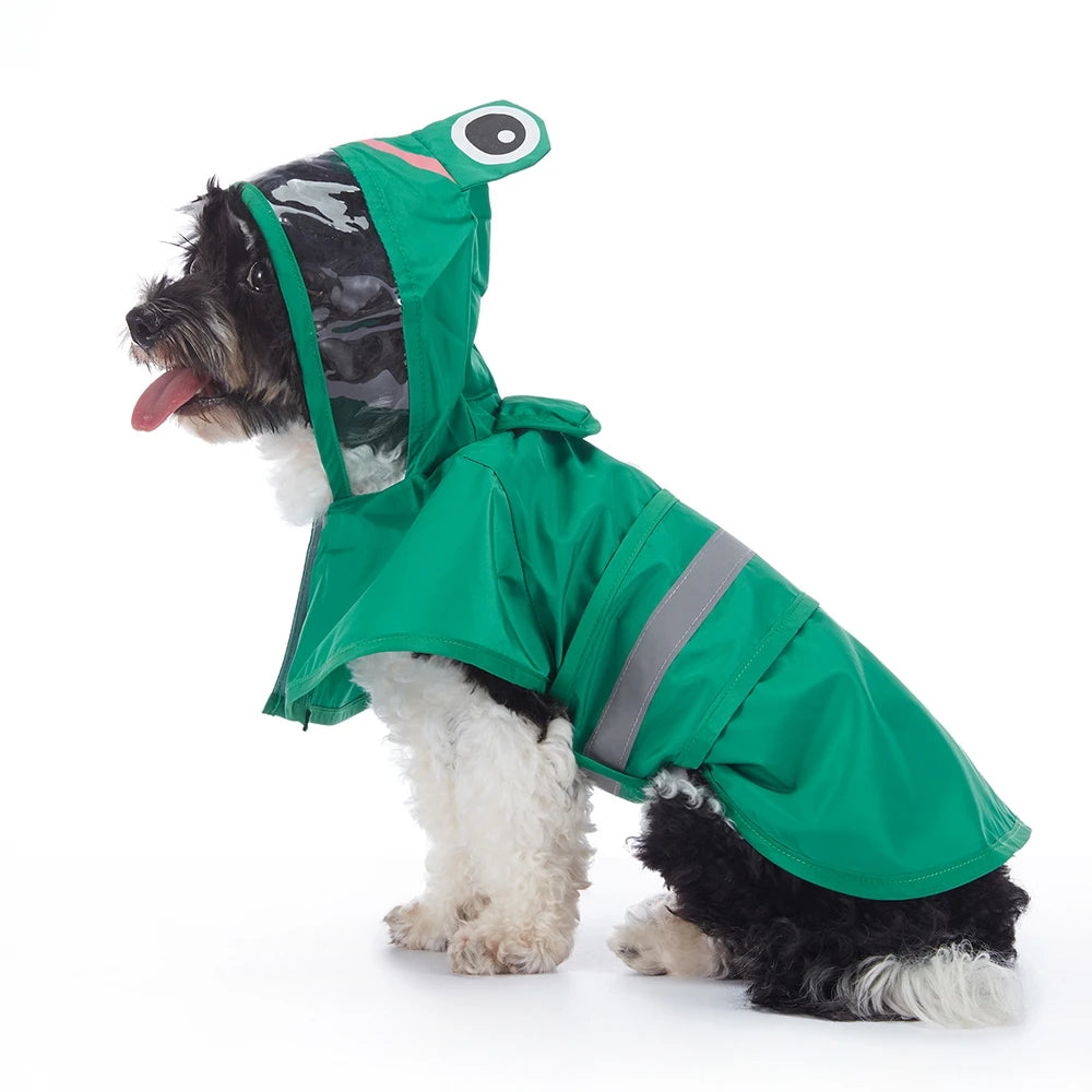Fashionable Reflective Pet Dog Raincoat Cute Animal Raincoat Pet Hooded Waterproof Jacket Clothes Dog Clothes for Big Dogs