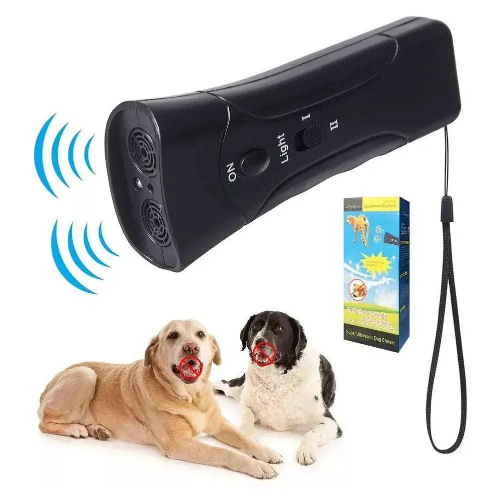 Pet Dog Repeller Anti Barking Stop Electric Shocker LED Ultrasonic Dogs Adapter Training Behavior Aids Without Battery