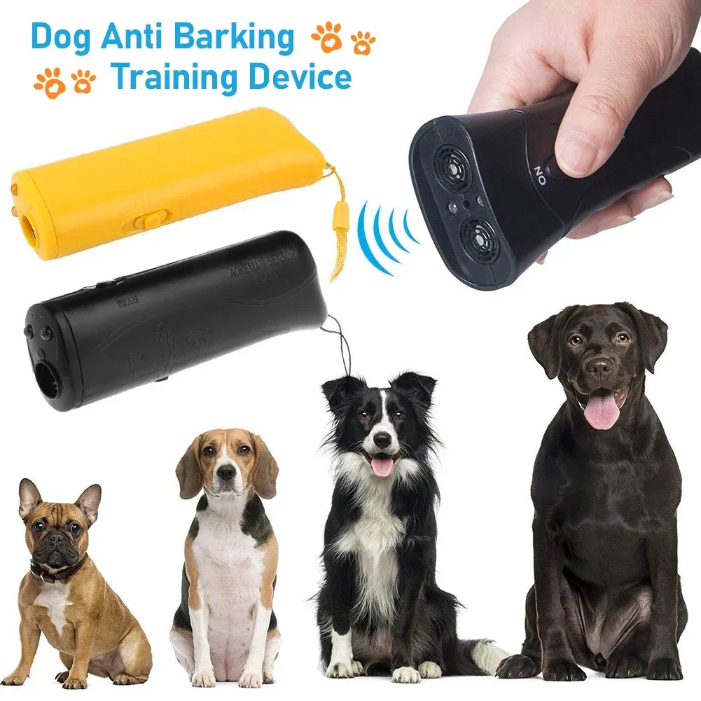 Pet Dog Repeller Anti Barking Stop Electric Shocker LED Ultrasonic Dogs Adapter Training Behavior Aids Without Battery