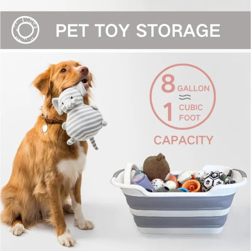 Collapsible Pet Bathtub with Water Drain Plug, Foldable Bathtub for Puppy Small Dogs Cats, Portable & Space Saving Design, BPA F