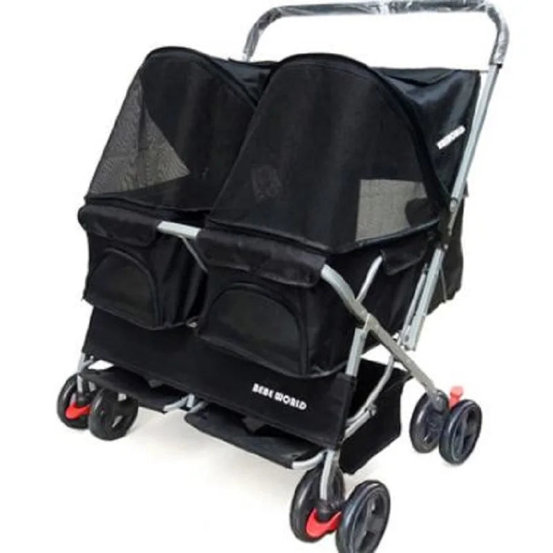 Advanced Double Seat Dog Prams, Light Folded, Instantly Cat Stroller, 8 Wheel Pet Strollers, Puppy Carrier, Outdoors Accessories