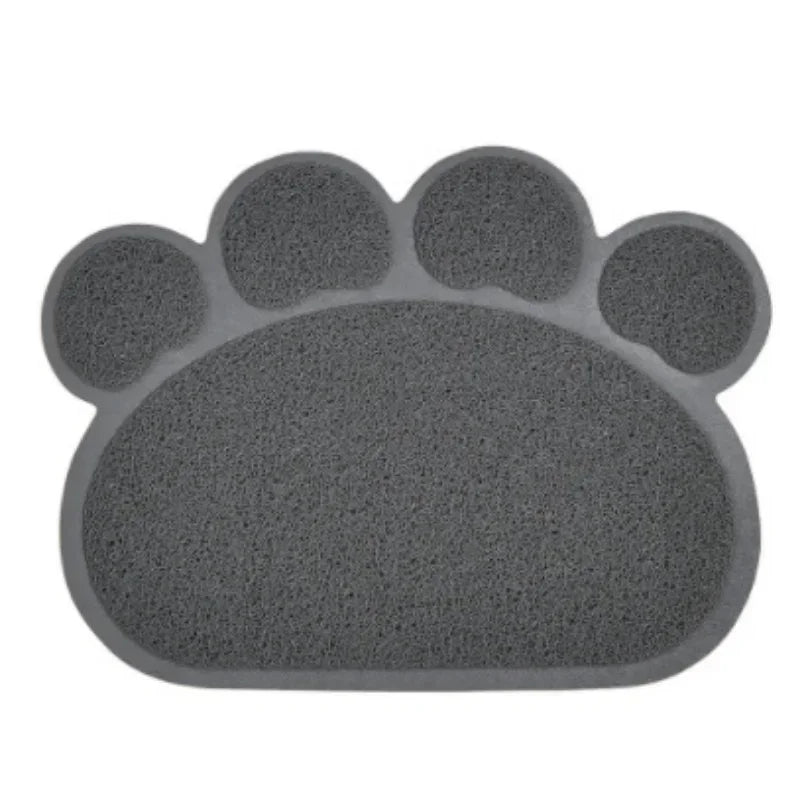 PVC Pet Mat Non-slip Claw-shaped Cat Litter Rub Feet Cat Toilet Dog Puppies Feeding Mat Cute Dish Bowl Food Feed Placement