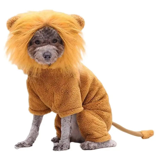 Pet Dog Clothes Cat Cartoon Lion Tiger Zebra Leopard Outfit Halloween Cosplay Hoodie Costume Autumn Winter Dog Party Clothing