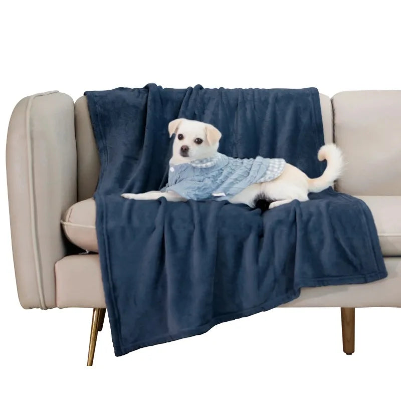 Pet Blanket for Large Small Dogs and Cats - Solid Plush Flannel Silky Soft Fleece