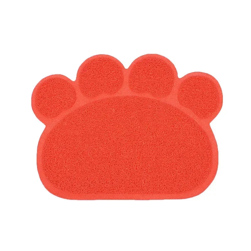 PVC Pet Mat Non-slip Claw-shaped Cat Litter Rub Feet Cat Toilet Dog Puppies Feeding Mat Cute Dish Bowl Food Feed Placement