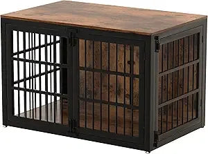 Heavy Duty Dog Crate Furniture, 47 Inch Wooden Dog Cage Kennel for Lrage and Extra Large Dogs, Decorative Pet House Furniture In