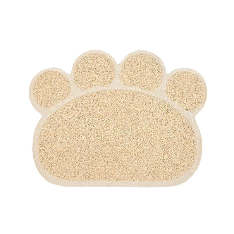PVC Pet Mat Non-slip Claw-shaped Cat Litter Rub Feet Cat Toilet Dog Puppies Feeding Mat Cute Dish Bowl Food Feed Placement