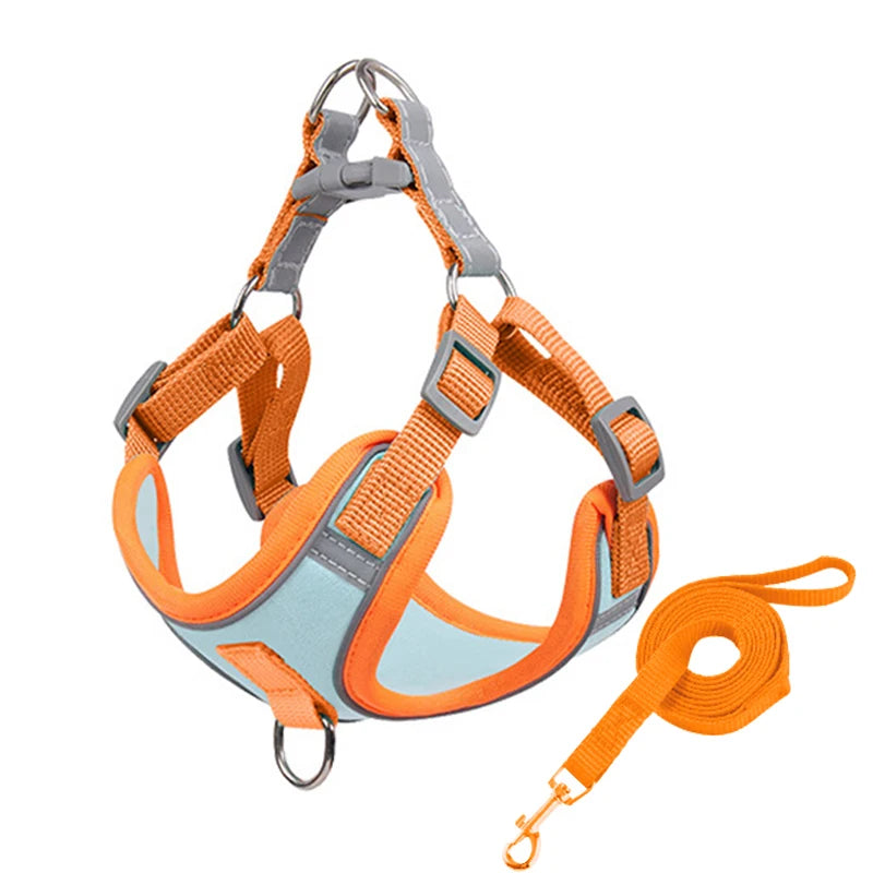 Adjustable Dog Harness for Small Dogs Cat Reflective Dog Harness and Leash Set Breathable Pet Harness Puppy Vest Dog Accessories