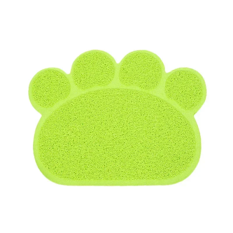 PVC Pet Mat Non-slip Claw-shaped Cat Litter Rub Feet Cat Toilet Dog Puppies Feeding Mat Cute Dish Bowl Food Feed Placement