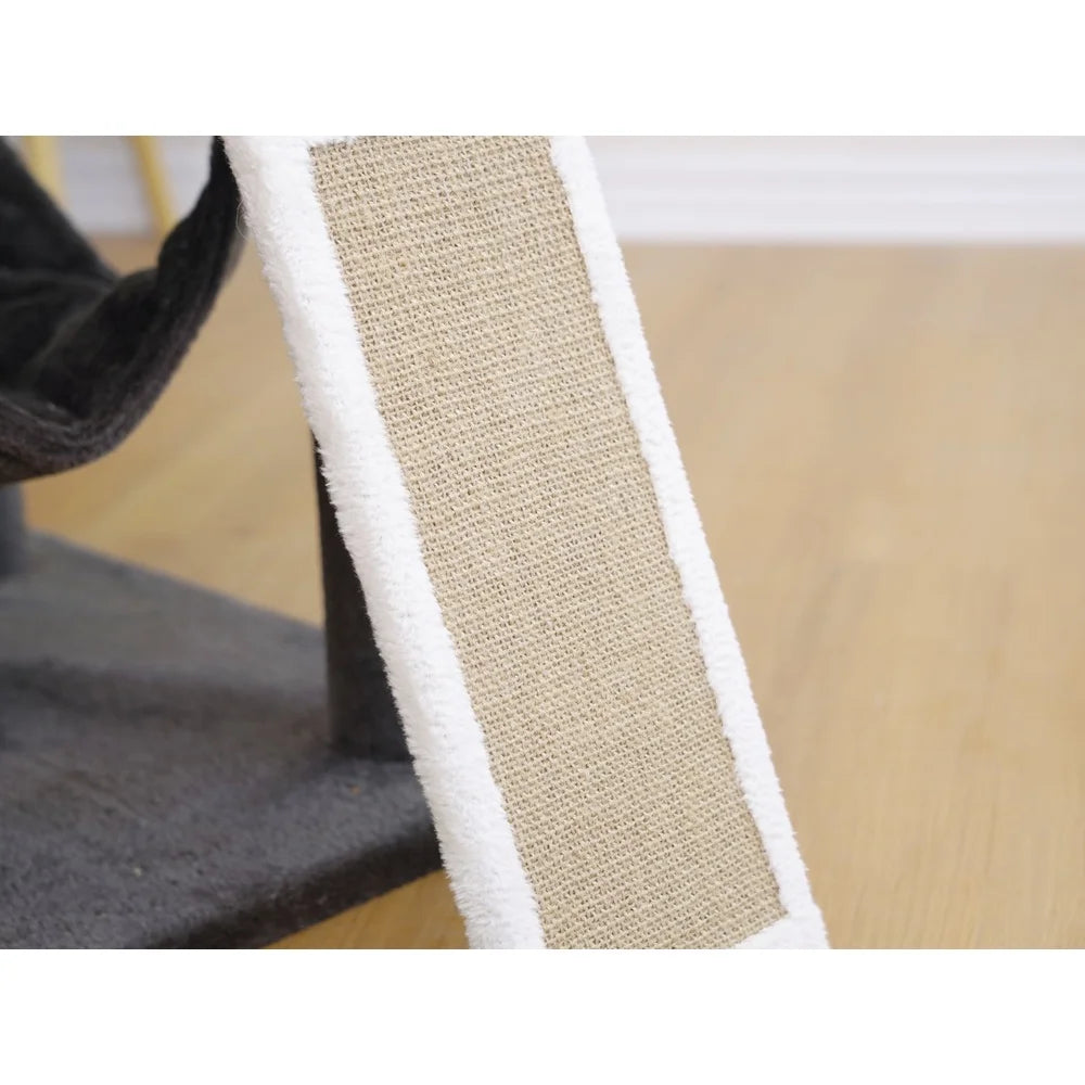 5-Level Cat Tree Sanctuary with Condo Hammock Perch Scratching Posts Plush Sofa Bed Teaser Toy Durable Jute Sisal Mat Multiple