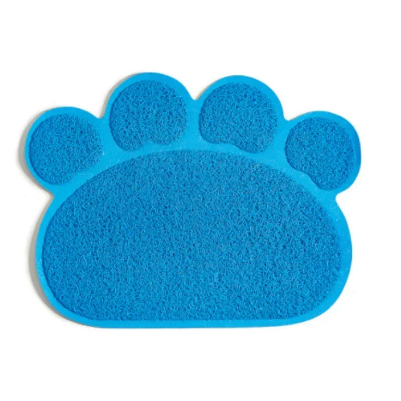 PVC Pet Mat Non-slip Claw-shaped Cat Litter Rub Feet Cat Toilet Dog Puppies Feeding Mat Cute Dish Bowl Food Feed Placement