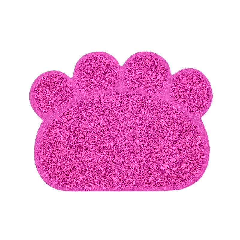 PVC Pet Mat Non-slip Claw-shaped Cat Litter Rub Feet Cat Toilet Dog Puppies Feeding Mat Cute Dish Bowl Food Feed Placement