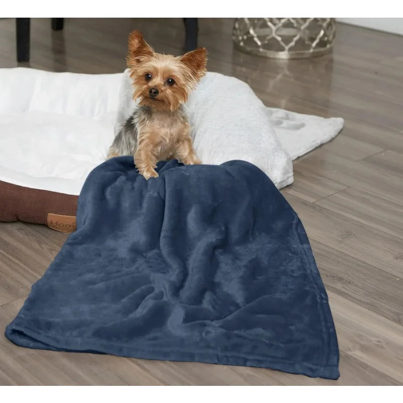 Pet Blanket for Large Small Dogs and Cats - Solid Plush Flannel Silky Soft Fleece